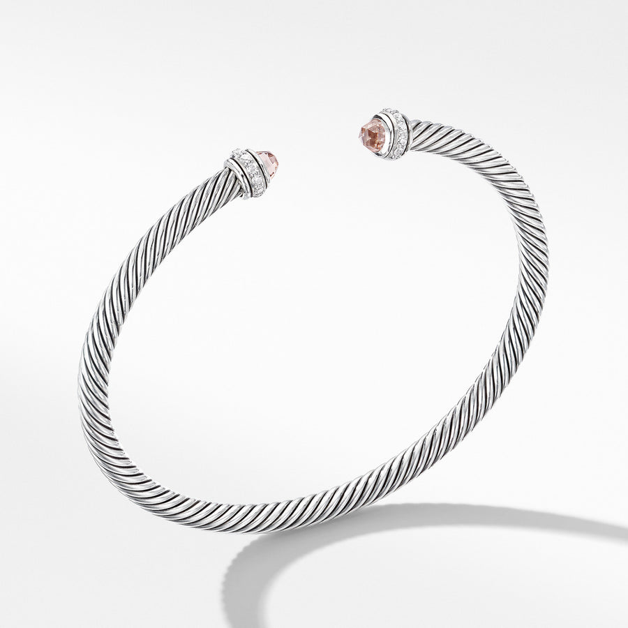 Cable Classic Bracelet with Morganite and Diamonds