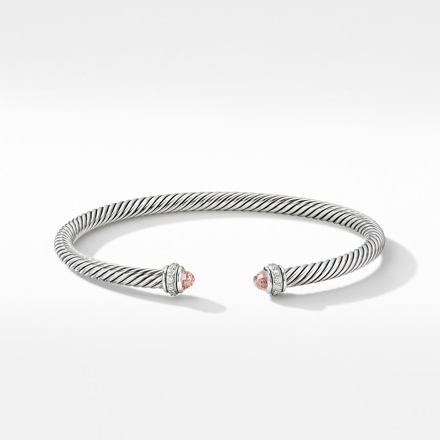 Cable Classic Bracelet with Morganite and Diamonds