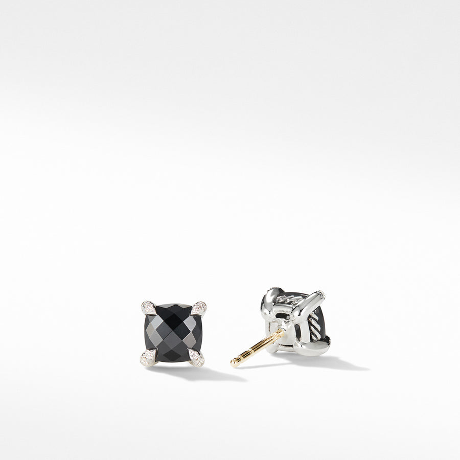 Chatelaine Stud Earrings with Black Onyx and Diamonds