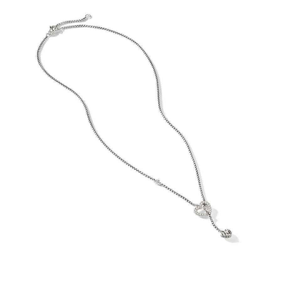 Heart Y Necklace with Diamonds