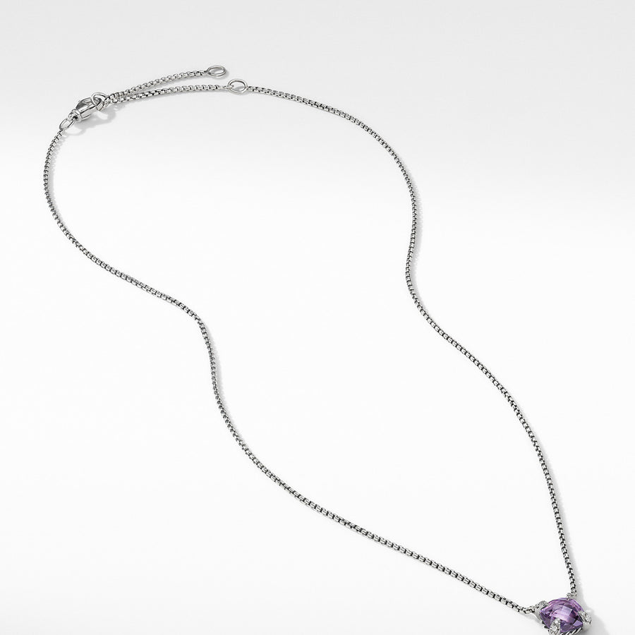 Chatelaine Pendant Necklace with Amethyst and Diamonds